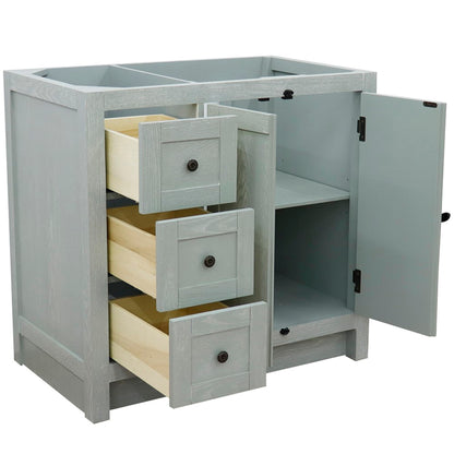 36" Single vanity in Gray Ash finish cabinet only Right doors