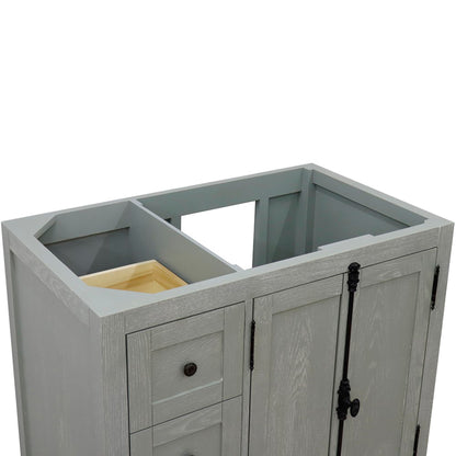 36" Single vanity in Gray Ash finish cabinet only Right doors