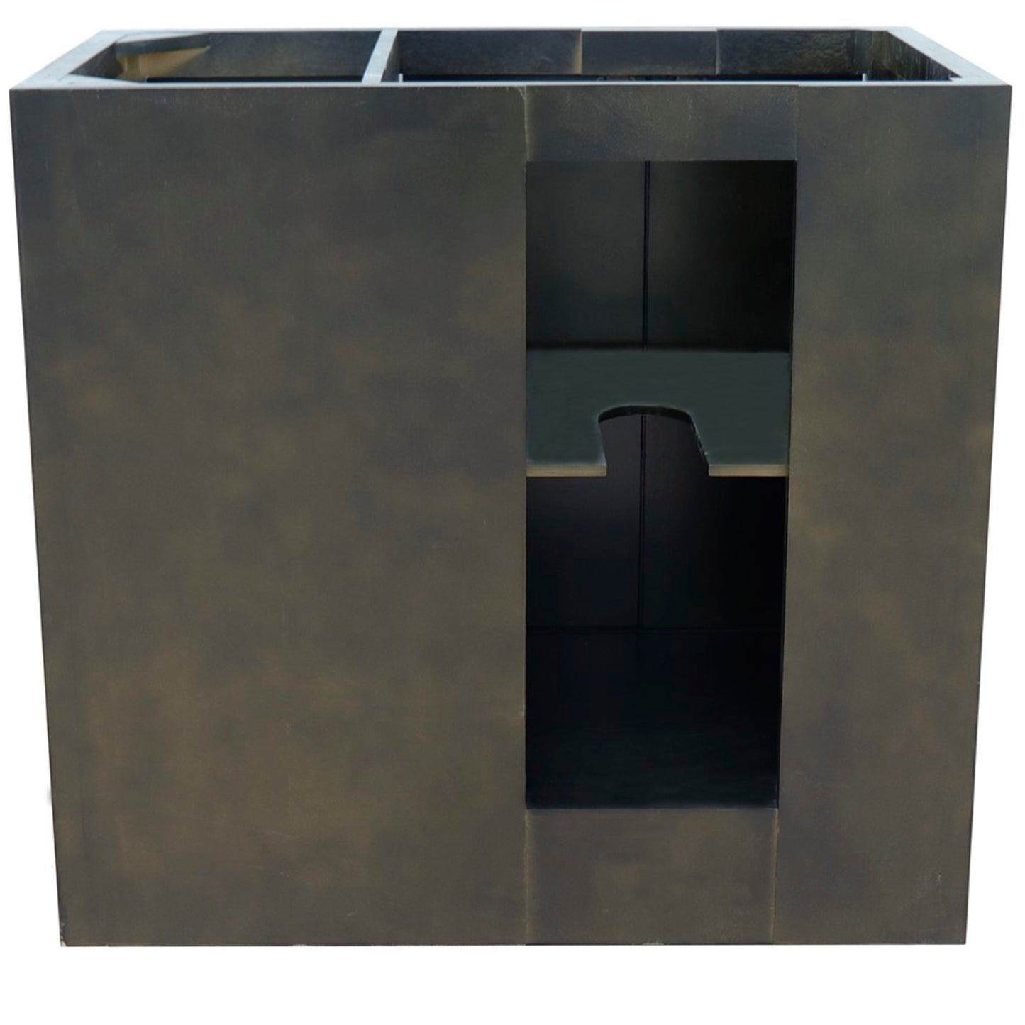 37" Single vanity in Brown Ash finish with Black galaxy top and oval sink Left doors/Left sink