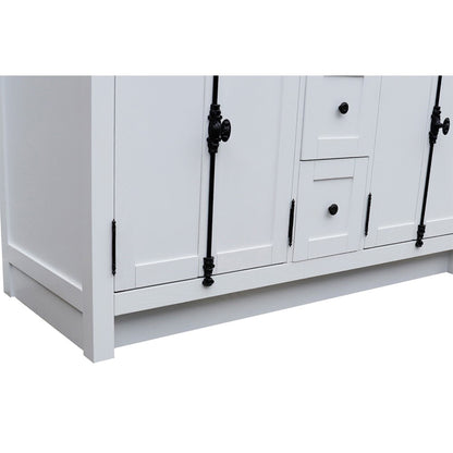55" Double vanity in Glacier Ash finish with Gray granite top and rectangle sink
