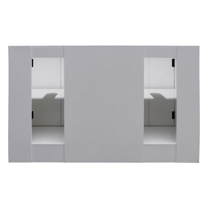 55" Double vanity in Glacier Ash finish with Gray granite top and rectangle sink