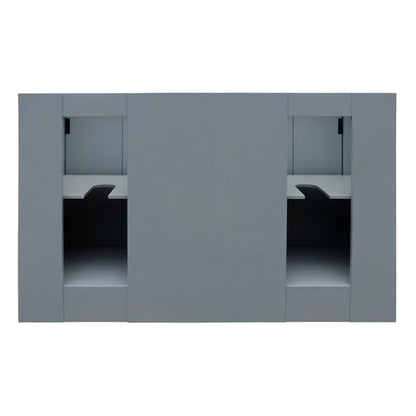 55" Double vanity in Gray Ash finish with Gray granite top and rectangle sink