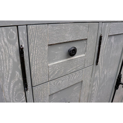 55" Double vanity in Gray Ash finish with Gray granite top and rectangle sink