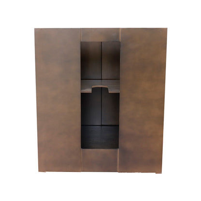31" Single vanity in Brown Ash finish with Black Galaxy top and round sink