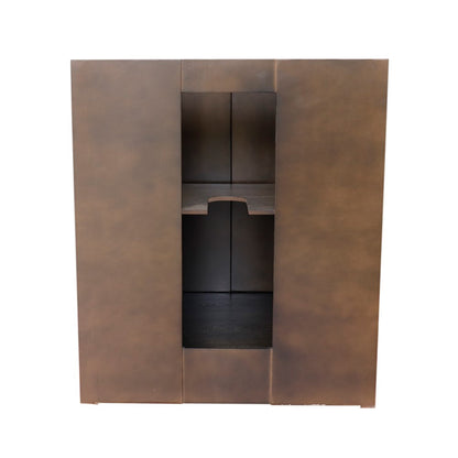 31" Single vanity in Brown Ash finish with Black Galaxy top and rectangle sink