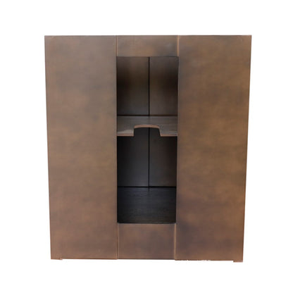 31" Single vanity in Brown Ash finish with White engineered stone top and oval sink
