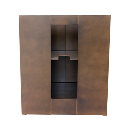 31" Single vanity in Brown Ash finish with White Carrara top and oval sink
