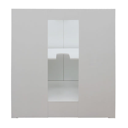 31" Single vanity in Glacier Ash finish with White engineered stone top and rectangle sink