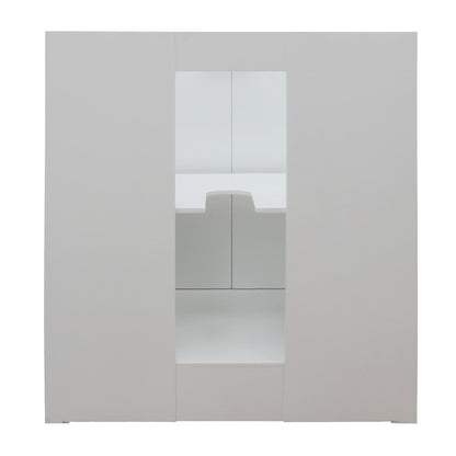 31" Single vanity in Glacier Ash finish with White Carrara top and rectangle sink