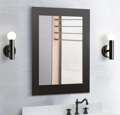 Wood Frame Mirror Brown Ash Finish
