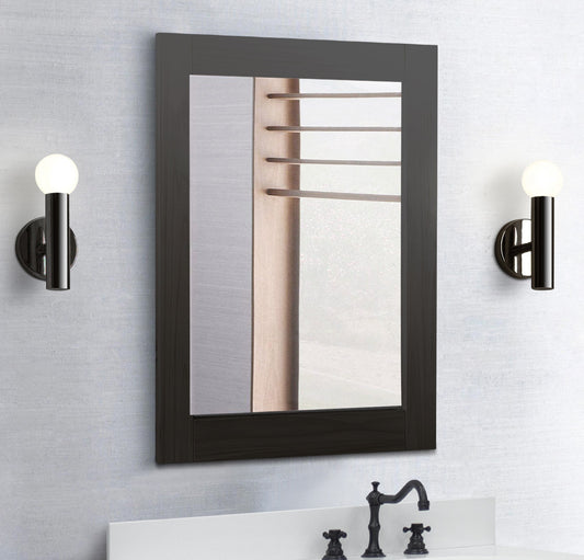 Wood Frame Mirror Brown Ash Finish