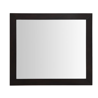 Wood Frame Mirror Brown Ash Finish