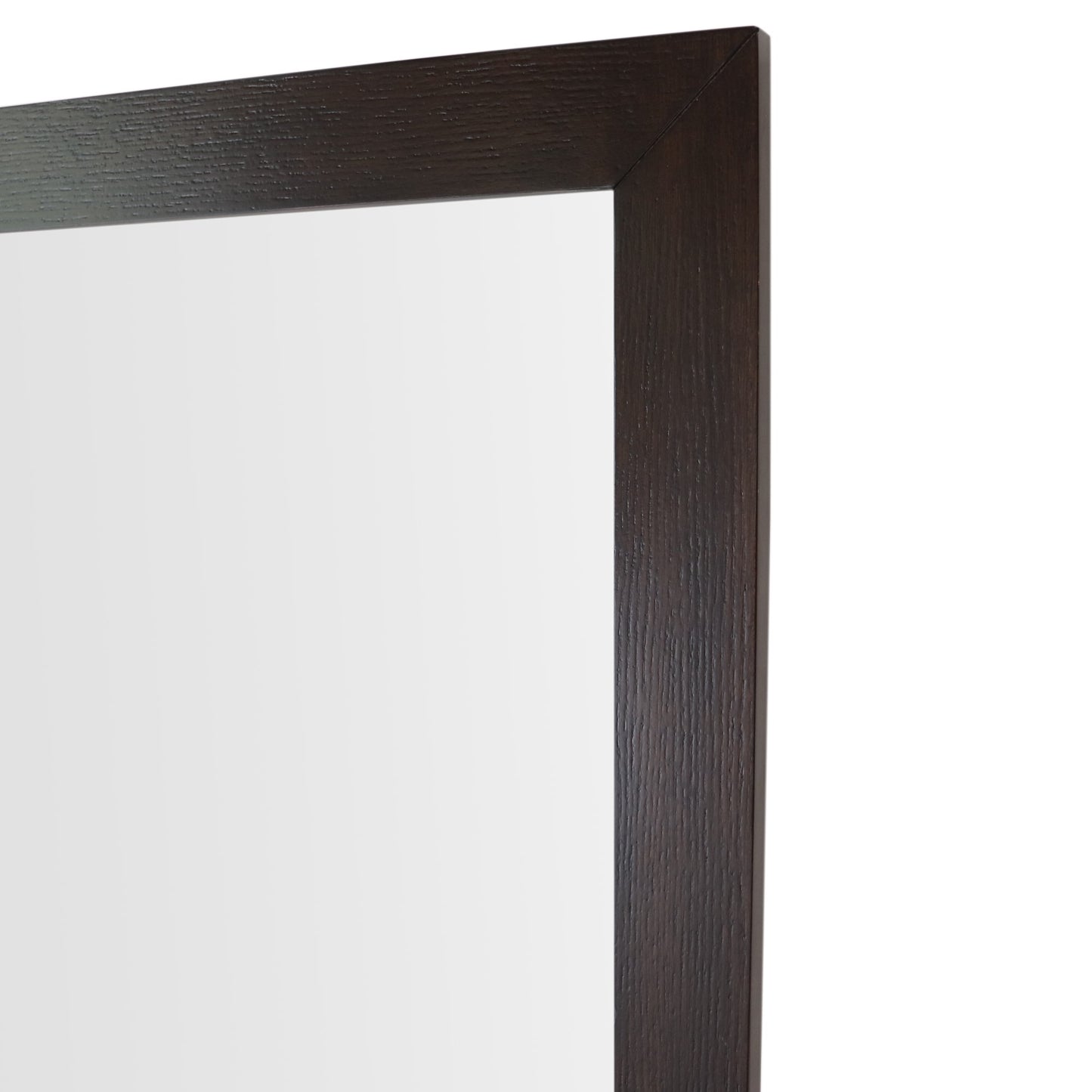 Wood Frame Mirror Brown Ash Finish