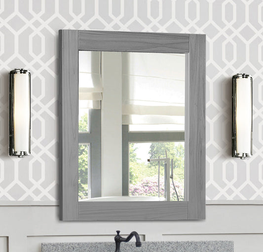 Wood Frame Mirror Gray Ash Finish