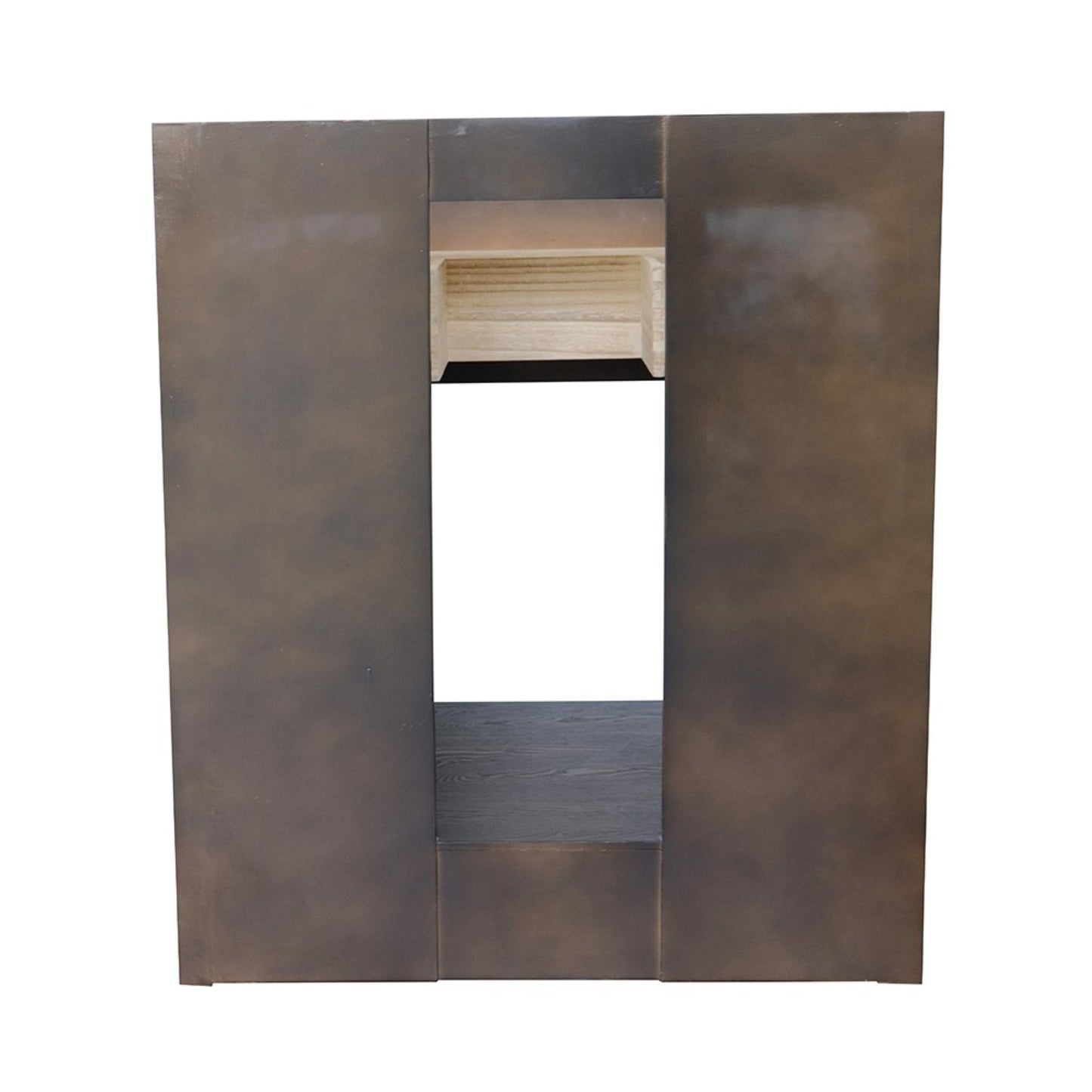 31" Single vanity in Brown Ash finish with Black Galaxy top and rectangle sink