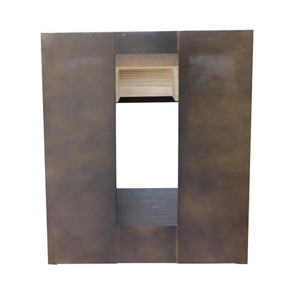 31" Single vanity in Brown Ash finish with Black Galaxy top and rectangle sink