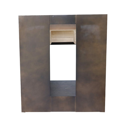 31" Single vanity in Brown Ash finish with Gray granite top and round sink