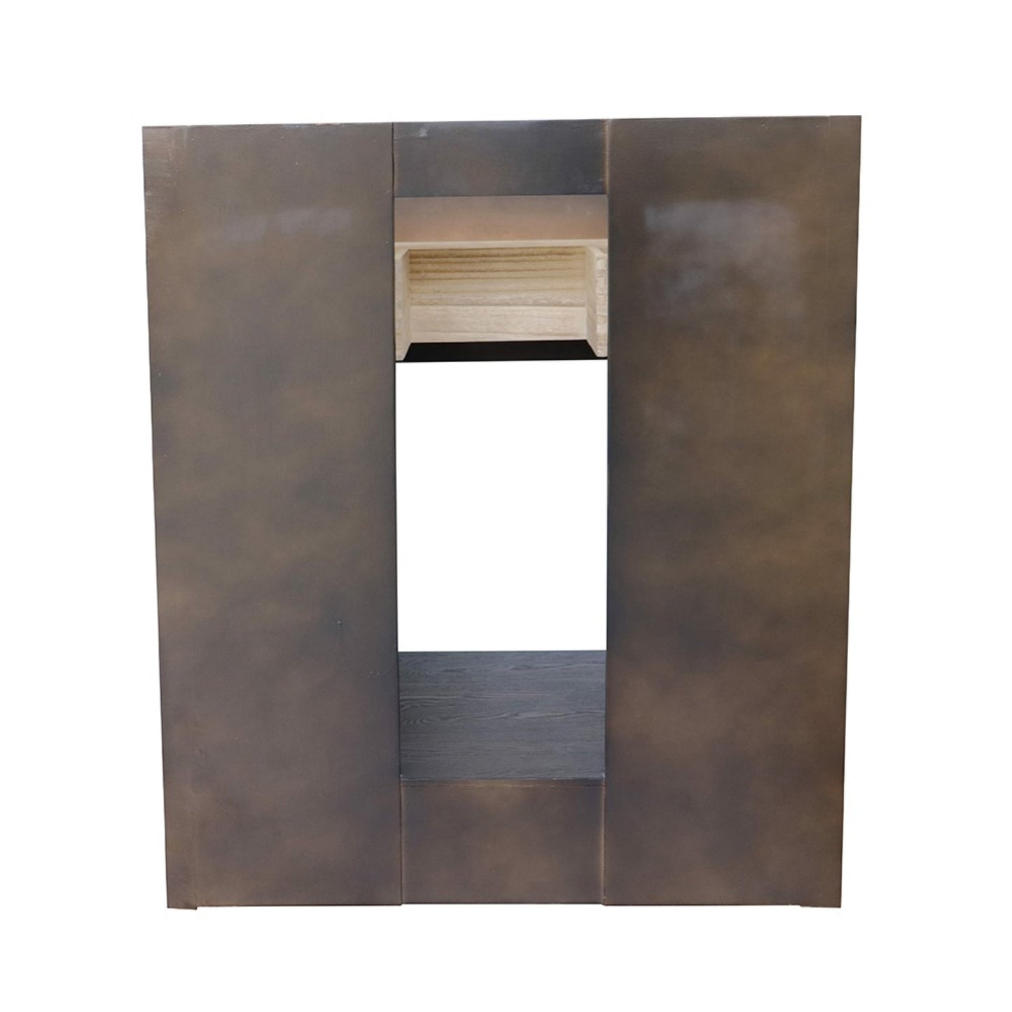 31" Single vanity in Brown Ash finish with Gray granite top and rectangle sink