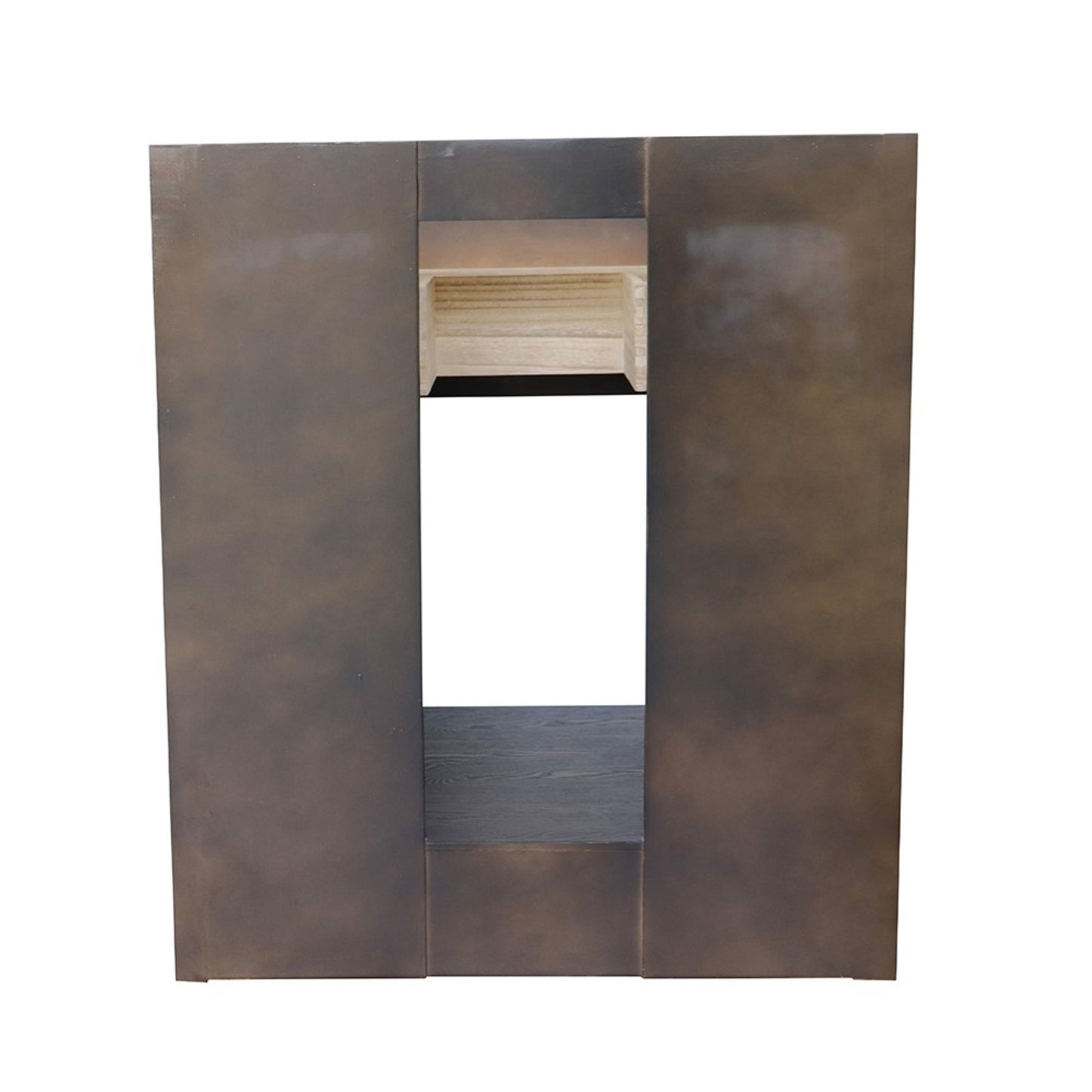 31" Single vanity in Brown Ash finish with White engineered stone top and oval sink