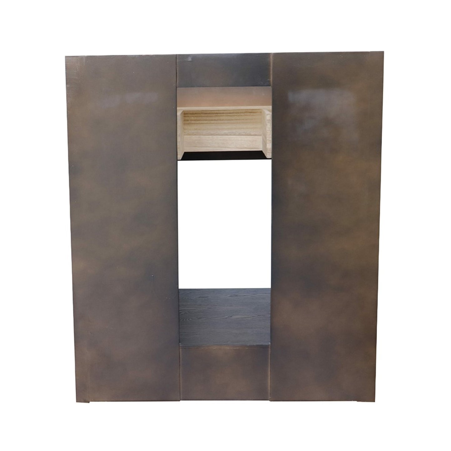 31" Single vanity in Brown Ash finish with White Carrara top and oval sink