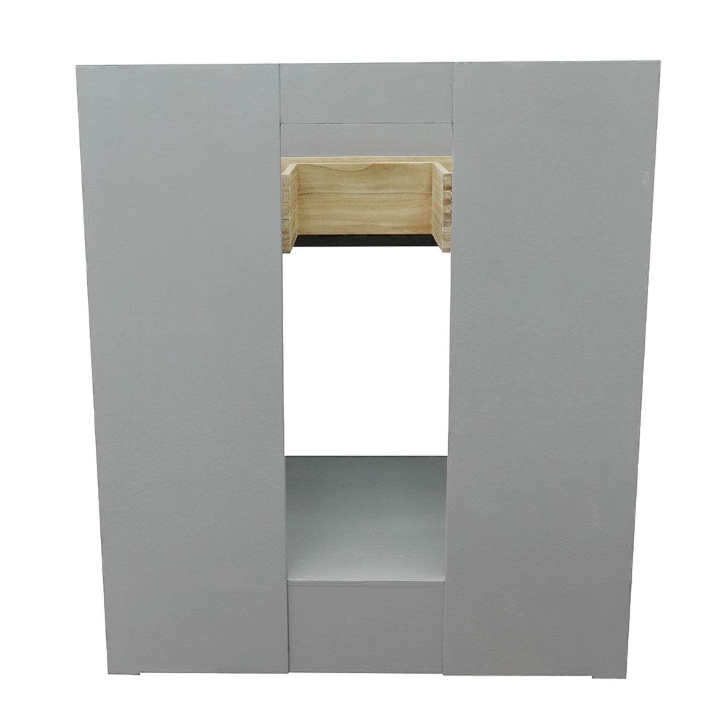 31" Single vanity in Gray Ash finish with Black Galaxy top and oval sink