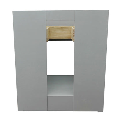 31" Single vanity in Gray Ash finish with Black Galaxy top and oval sink