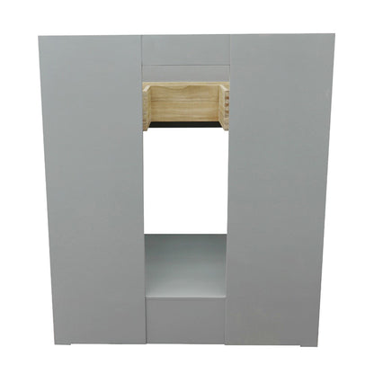 31" Single vanity in Gray Ash finish with Gray granite top and rectangle sink