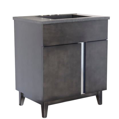 31" Single Vanity in Silvery Brown Finish with Black Concrete Top and Rectangle Sink