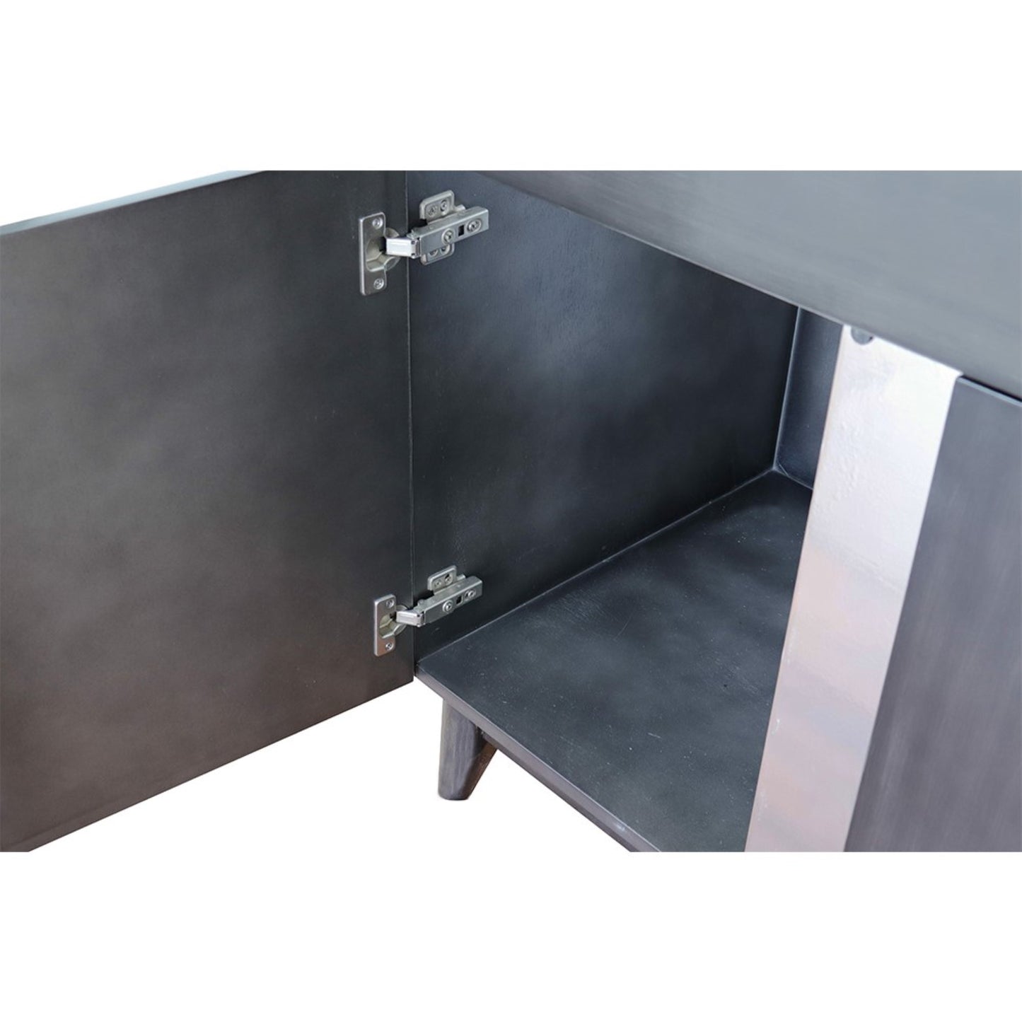 31" Single vanity in Silvery Brown finish with White engineered stone top and round sink