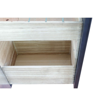 31" Single vanity in Silvery Brown finish with White engineered stone top and rectangle sink