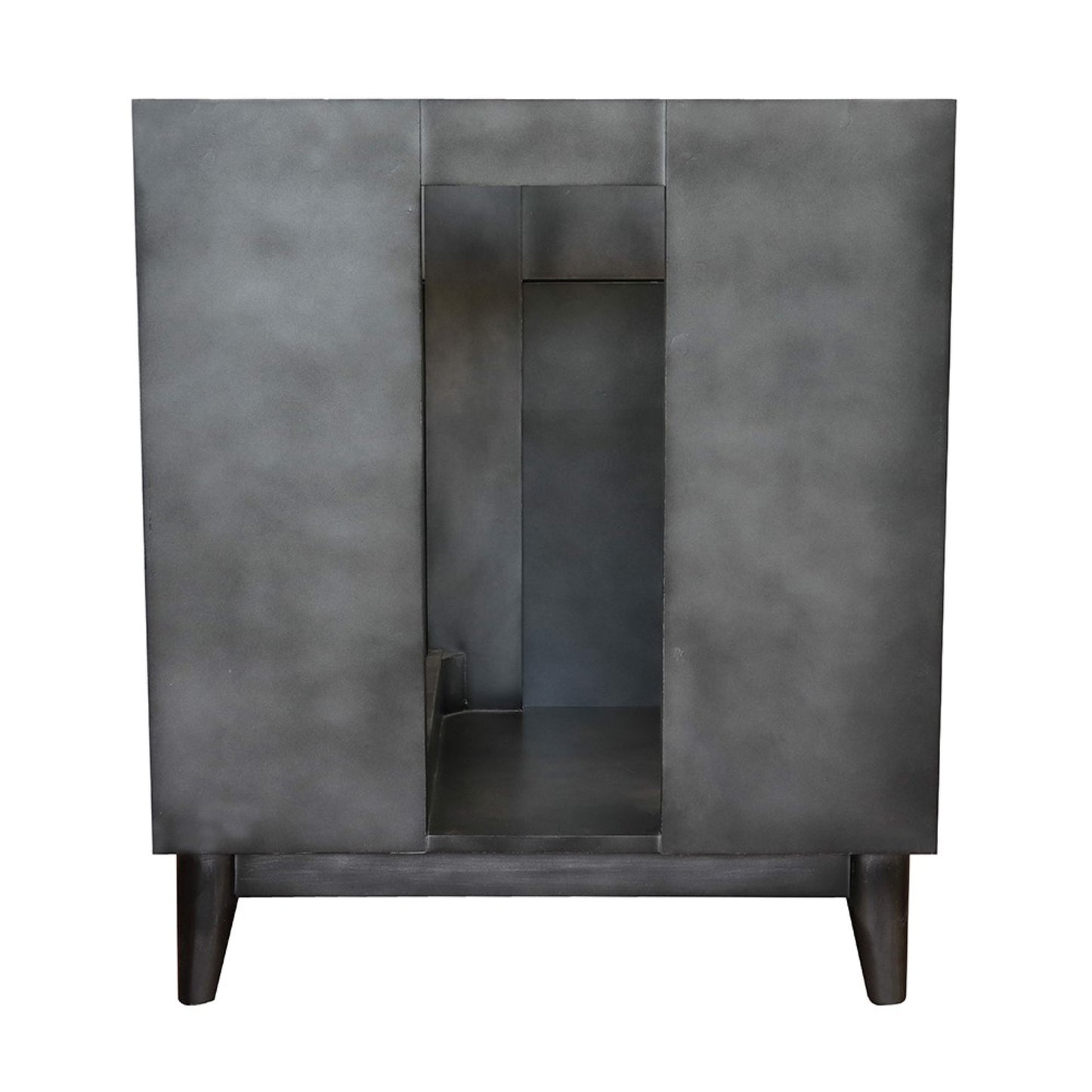 31" Single vanity in Silvery Brown finish with White Carrara top and oval sink