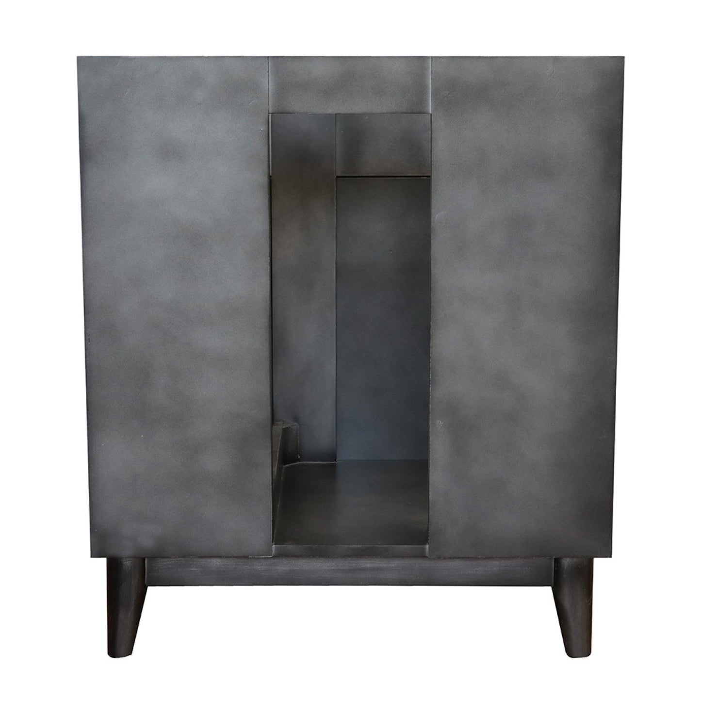 31" Single vanity in Silvery Brown finish with White Carrara top and rectangle sink