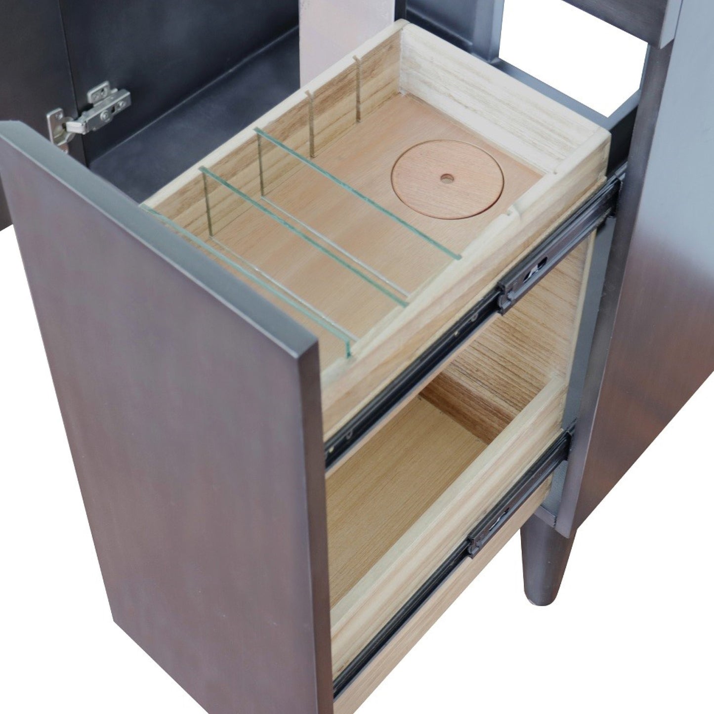 30" Single vanity in Silvery Brown finish cabinet only