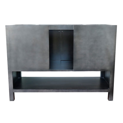49" Single vanity in Silvery Brown finish with Black Galaxy top and oval sink