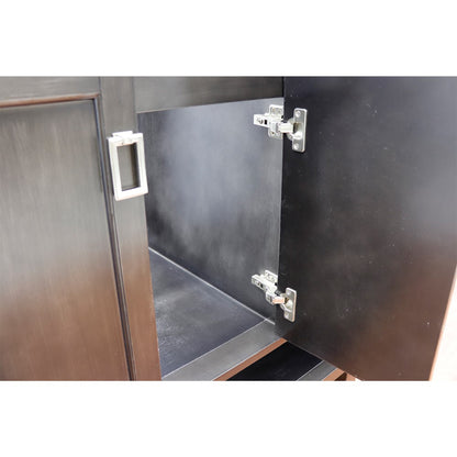 49" Single vanity in Silvery Brown finish with Gray granite top and rectangle sink