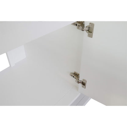 49" Single vanity in White finish with White engineered stone top and rectangle sink