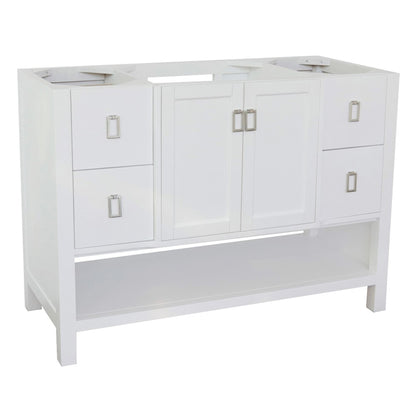 48" Single vanity in White finish cabinet only