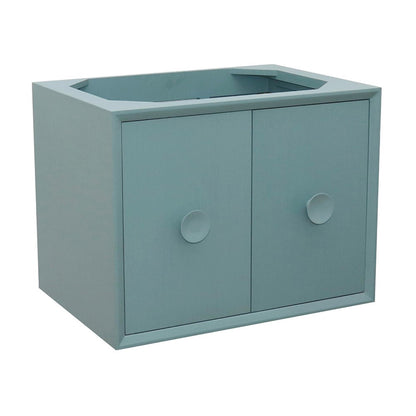 30" Single wall mount vanity in Aqua Blue finish cabinet only