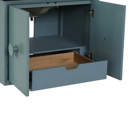 30" Single wall mount vanity in Aqua Blue finish cabinet only
