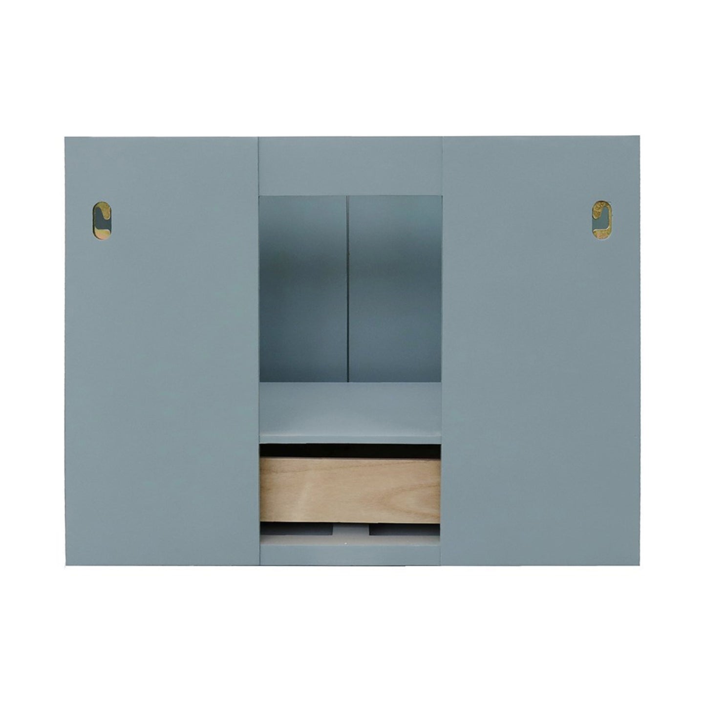 30" Single wall mount vanity in Aqua Blue finish cabinet only