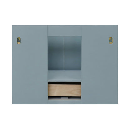 30" Single wall mount vanity in Aqua Blue finish cabinet only