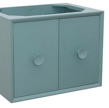 30" Single wall mount vanity in Aqua Blue finish cabinet only