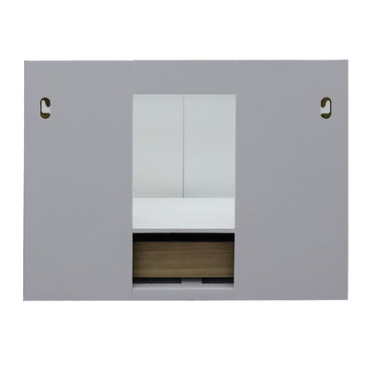 31" Single wall mount vanity in White finish with Black Galaxy top and oval sink