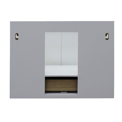 31" Single wall mount vanity in White finish with Black Galaxy top and rectangle sink