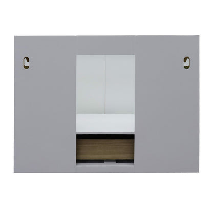 31" Single wall mount vanity in White finish with Gray granite top and rectangle sink