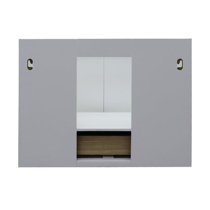 31" Single wall mount vanity in White finish with White engineered stone top and round sink