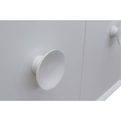 31" Single wall mount vanity in White finish with White Carrara top and oval sink