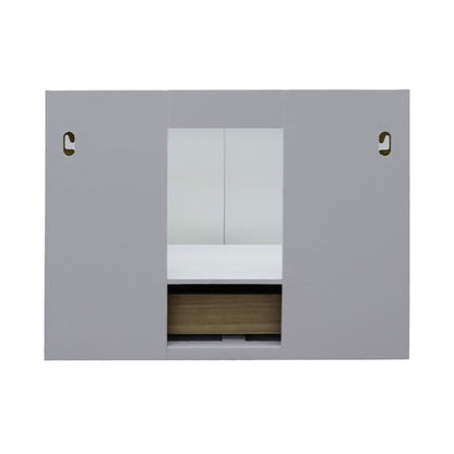 31" Single wall mount vanity in White finish with White Carrara top and rectangle sink