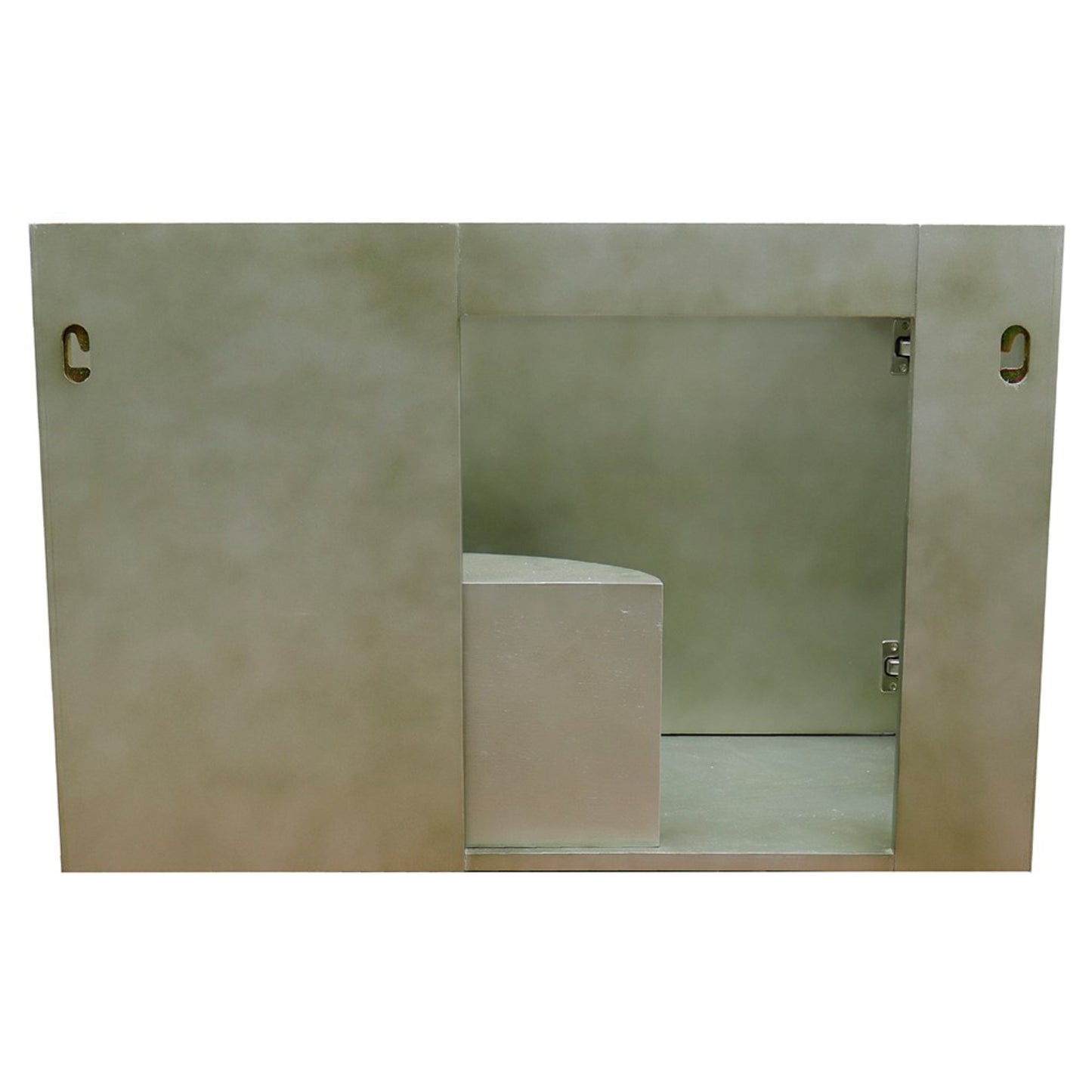 37" Single wall mount vanity in Linen Brown finish with Black Galaxy top and oval sink