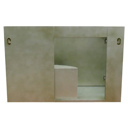 36" Single wall mount vanity in Linen Brown finish cabinet only